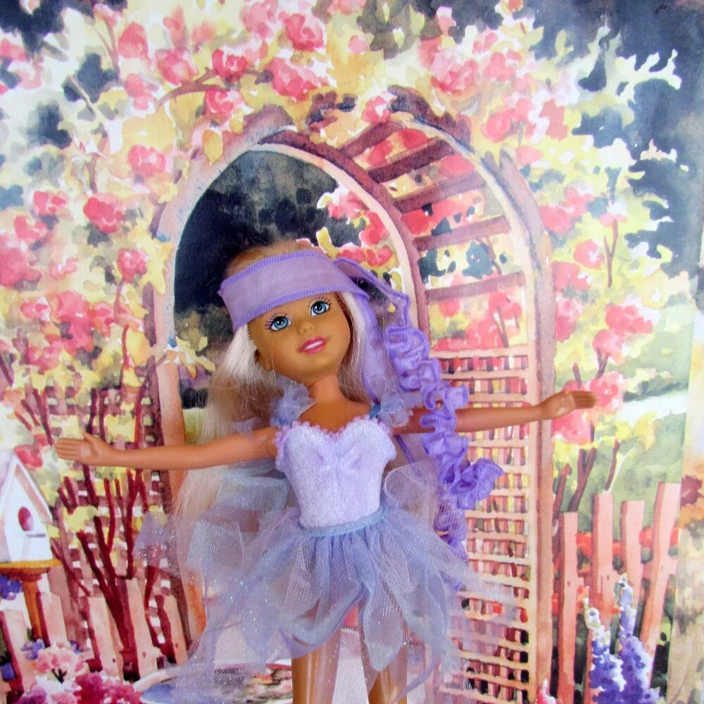WEE 3 FRIENDS CLOTHES: LAVENDER BALLET TUTUS FANCY DRESS SHOES SWIMSUIT SCARF